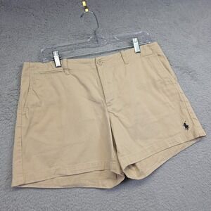 Ralph Lauren Sport Shorts Womens 8 Khaki‎ Mid Rise Chino Classic Sports Preppy